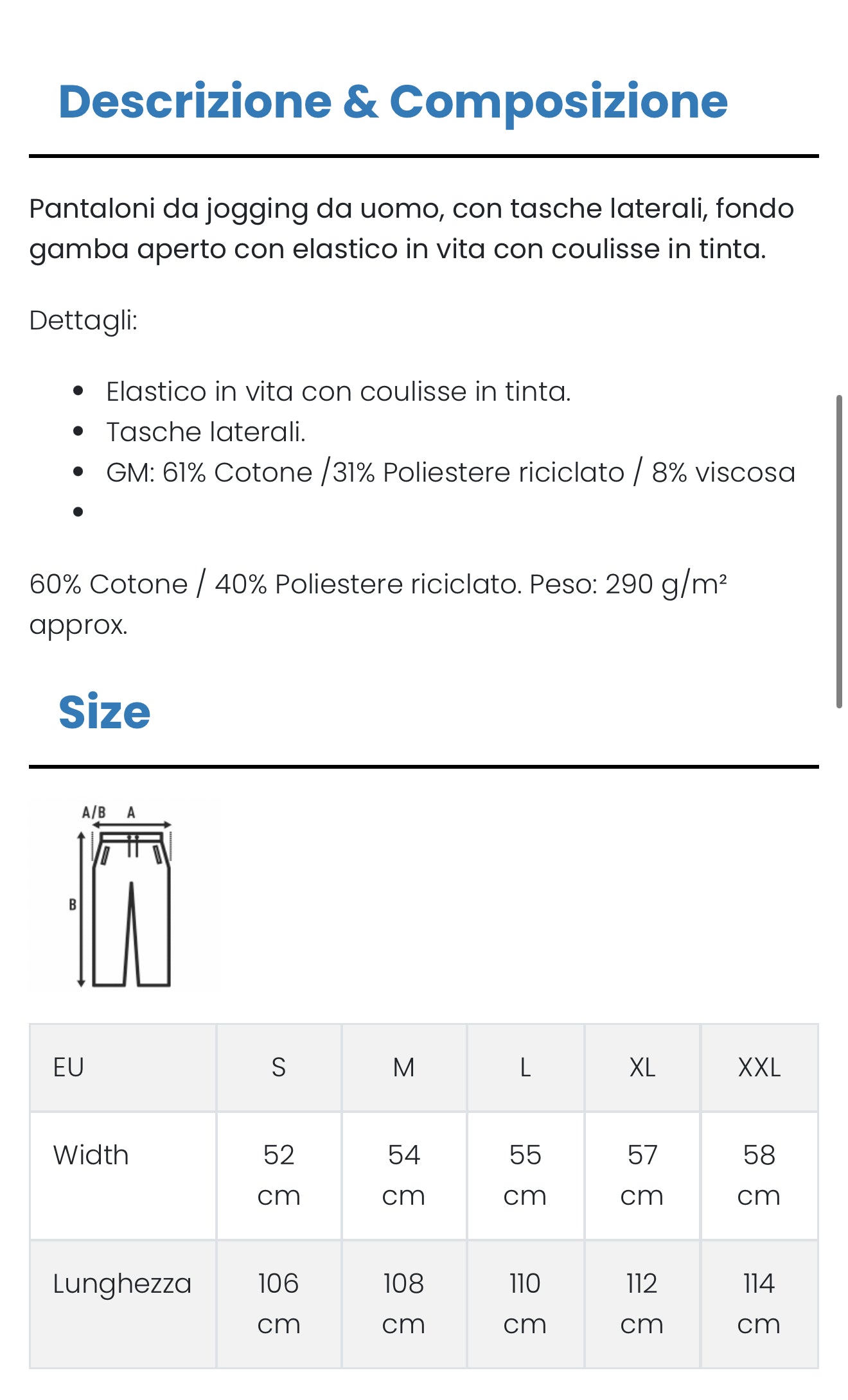 PANTALONE TUTA IN COTONE