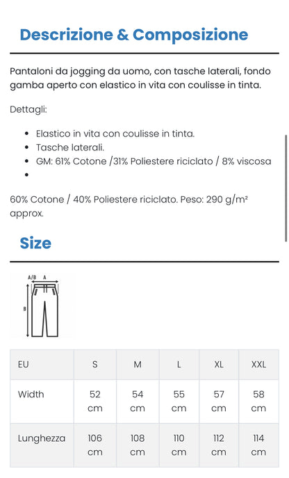 PANTALONE TUTA IN COTONE